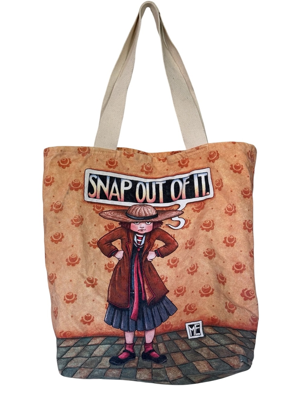 Mary Engelbreit 'Snap Out of It' canvas tote 1991 from Witch’s estate sale